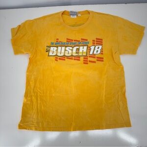 Vintage Winners Circle Kyle Busch NASCAR Yellow T Shirt Sz Large Mens